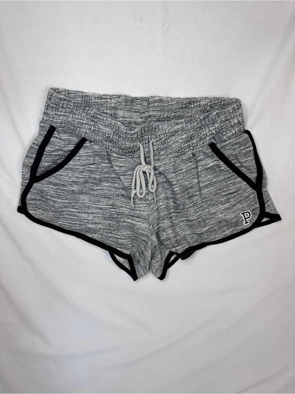 PINK Victoria's Secret Gray Heather Lounge Shorts with Black Trim